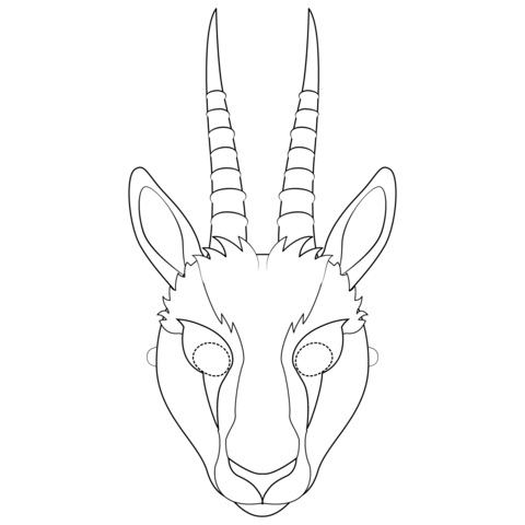 Gazelle Mask Coloring Page